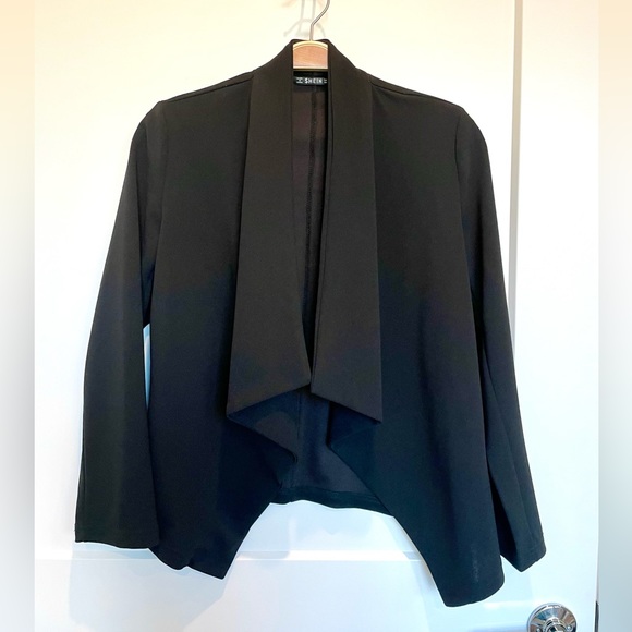 Black waterfall collar blazer - Picture 2 of 3